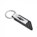 Ipick Image For Chevrolet Black Logo Silver Metal Plate Carbon Fiber Texture Pu Leather Key Chain Keychain Official Licensed