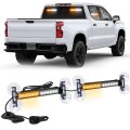 Xridonsen 2x 10 7 Inch Emergency Strobe Lights 24 Led Amber White Warning Flashing Safety Dash Side Window Front Rear 