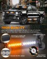 Xridonsen 2x 10 7 Inch Emergency Strobe Lights 24 Led Amber White Warning Flashing Safety Dash Side Window Front Rear