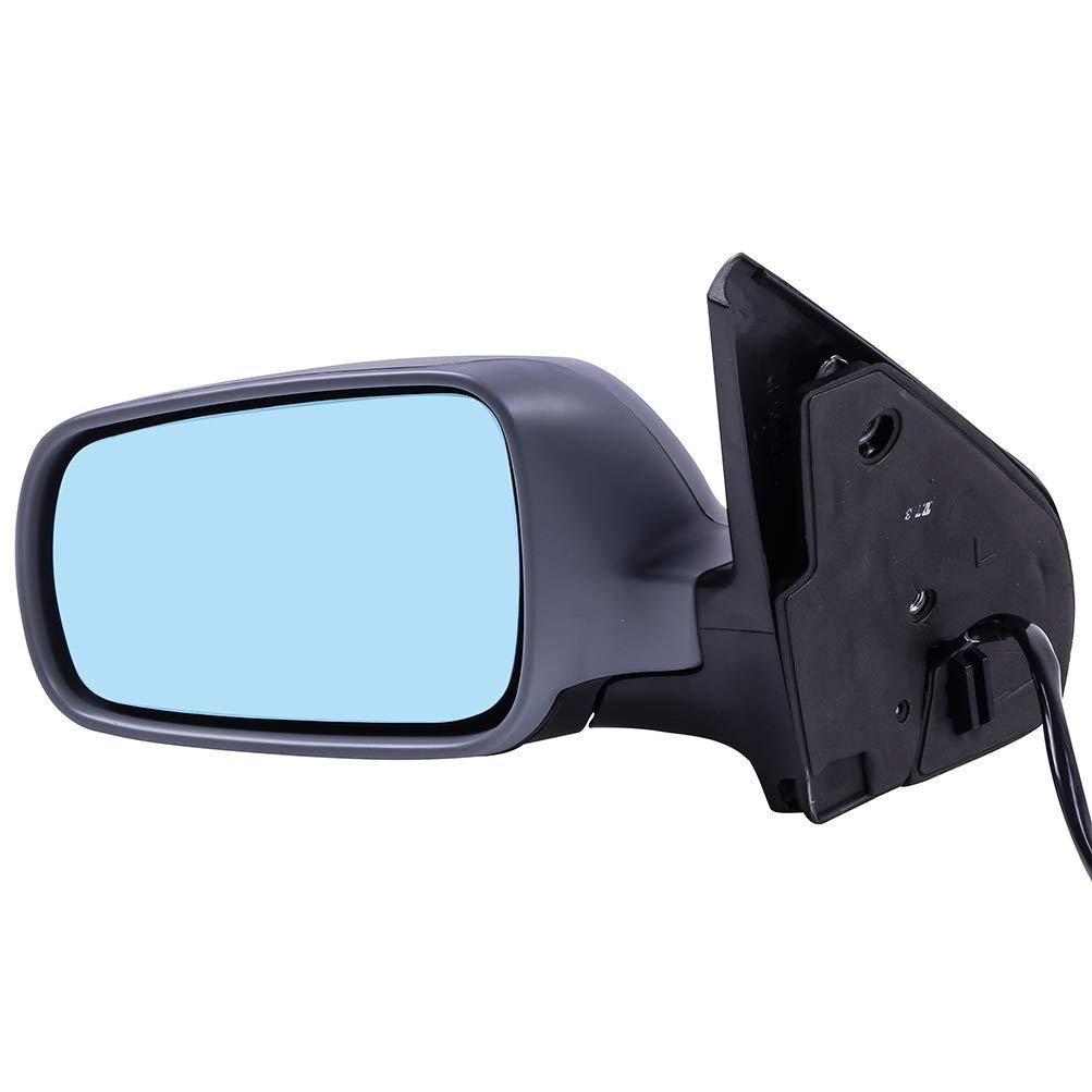 Black Left Side Mirror Fit For 1999-2010 Volkswagen Jetta Textured Glass Manual Folding Heated