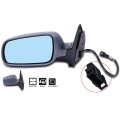 Black Left Side Mirror Fit For 1999-2010 Volkswagen Jetta Textured Glass Manual Folding Heated