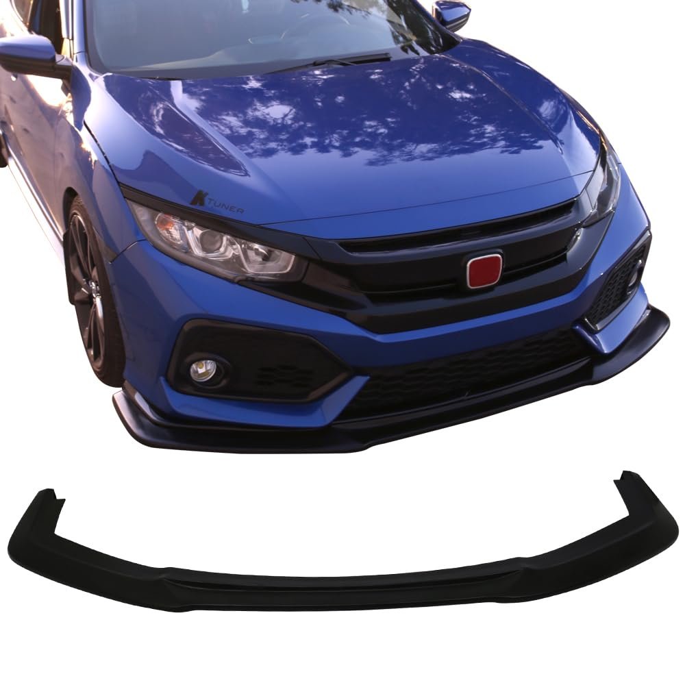 Front Bumper Lip For 2017 2021 Honda Civic Hatchback Sport Trim Gt Style Unpainted Polyurethane Under Chin Spoiler Add On