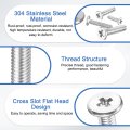 M3-0 5 X 30mm 20pcs Flat Round Head Screws 304 Stainless Steel Phillips Drive Machine Hardware Fastener For Furniture