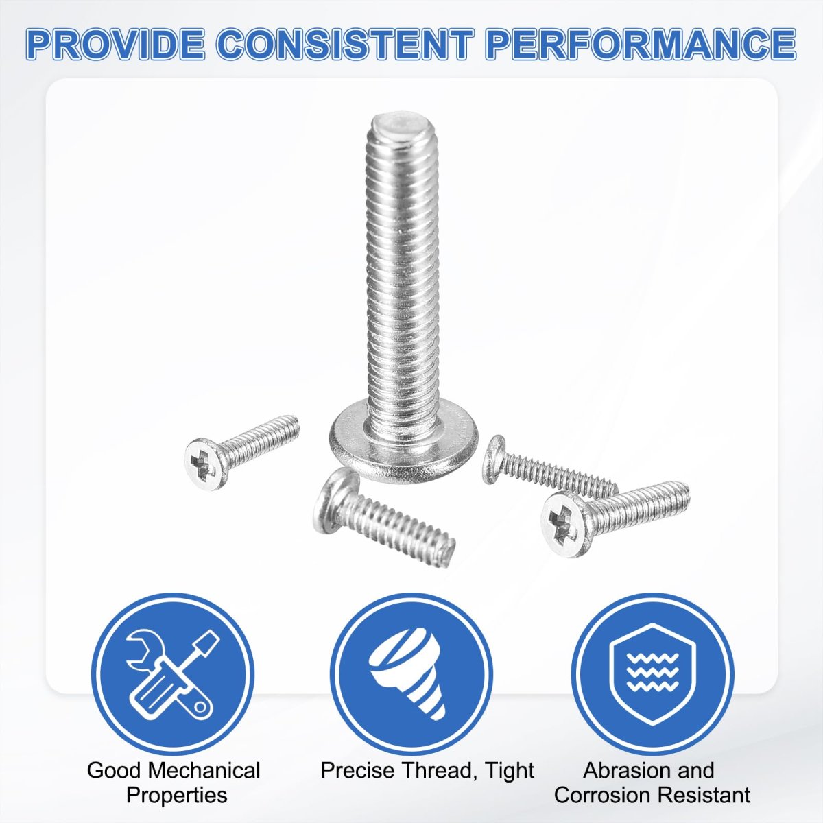 M3-0 5 X 30mm 20pcs Flat Round Head Screws 304 Stainless Steel Phillips Drive Machine Hardware Fastener For Furniture