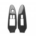 Secosautoparts 2pcs Carbon Fiber Interior Window Lift Panel Trim Compatible With Nissan 370z 2009-20