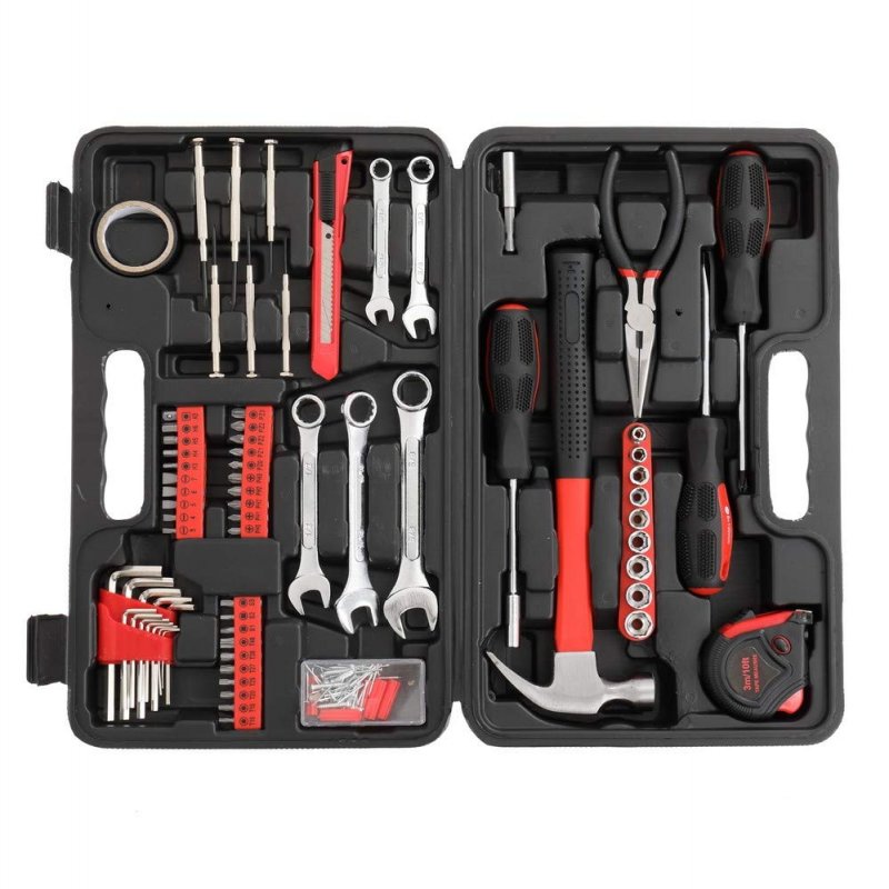 148piece Tool Set General Household Hand Kit With Plastic Toolbox Storage Case Socket And Wrench Sets