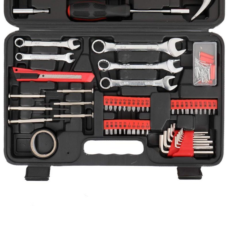 148piece Tool Set General Household Hand Kit With Plastic Toolbox Storage Case Socket And Wrench Sets