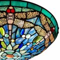 Artzone Tiffany Ceiling Lights Stained Glass 3-lights 16 Inch Flush Mount Light For Bedroom Dining Living Room Entryway Foyer 
