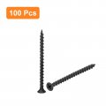 Uxcell M3 8x60mm Flat Head Sheet Metal Screws 100pcs Phillips Drive Wood Black Oxide Carbon Steel Self Tapping Drywall