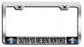 Caution You Are Being Monitored Alien Chrome Metal License Plate Frame Tag Holder E62 