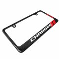 Ipick Image For Dodge Charger Red Stripe Black 100 Real Carbon Fiber License Plate Frame By