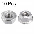 Uxcell M6 Serrated Flange Hex Lock Nuts 304 Stainless Steel 10pcs