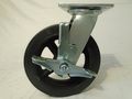 8 X 2 Swivel Casters Rubber Wheel On Steel Hub Brake 4 600 Lbs Each Tool Box 