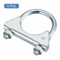 Uxcell Muffler U-bolt Clamps For 42mm 1-5 8 Diameter Exhaust Tail Pipe 4pcs U Clamp Saddle Type