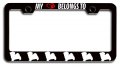 My Heart Belongs To Maltese Dogs Pets Black Metal License Plate Frame Tag Holder I64 