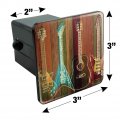 Guitars Electric Acoustic Rock And Roll Wood Paneling Tow Trailer Hitch Cover Plug Insert