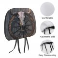 Long Horned Bull Skull And Old West Wagon Wheel Hanged On A Wood Wall 2pcs Universal Car Seat Headrest Protector Covers Soft