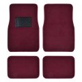 Bdk Premium 4pc Set Of Carpet Floor Mats With Vinyl Safety Heel Pad For Car Truck Suv Coupe Sedan Burgundy Red Mt-100-bd 