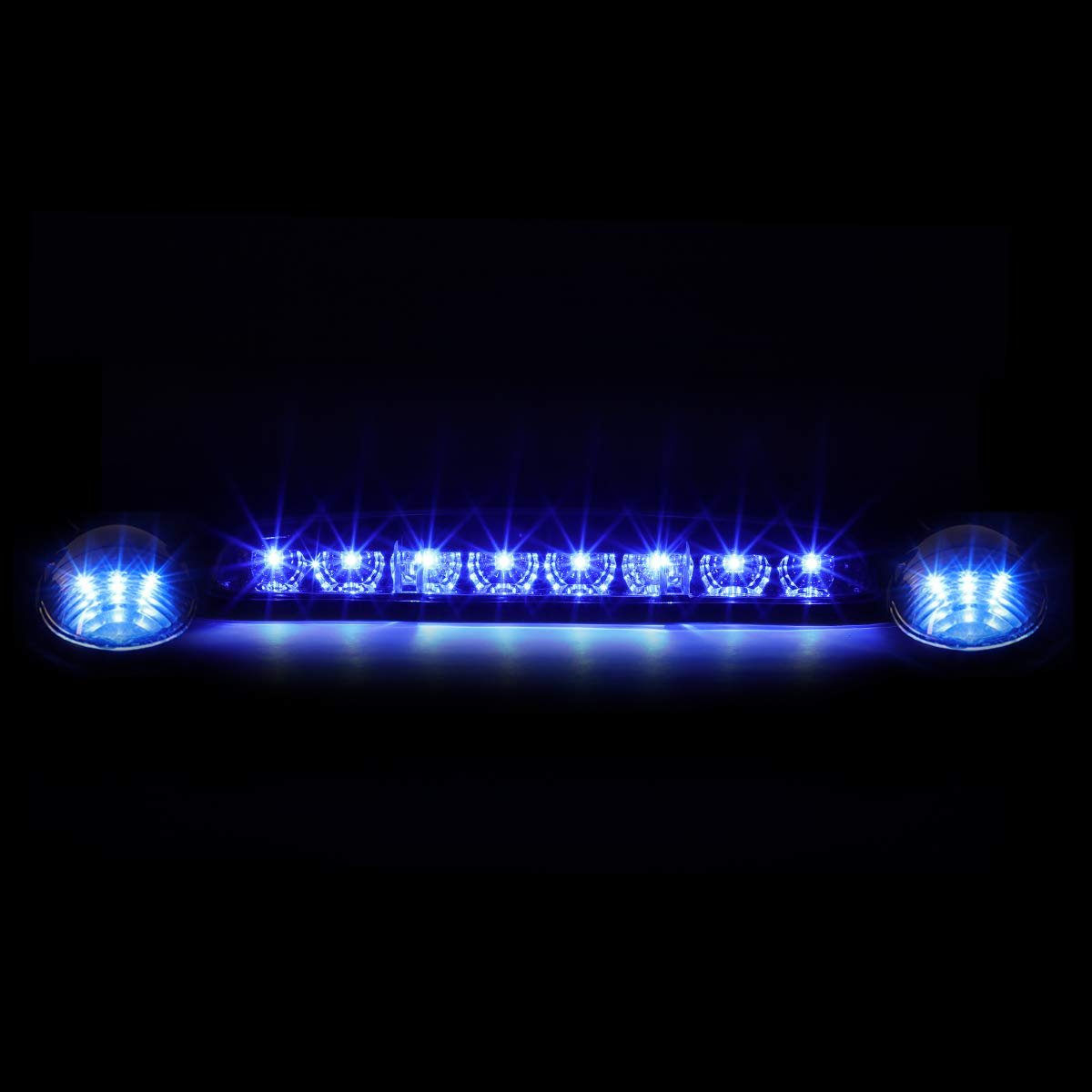 Silverado Sierra Gmt800 Smoked Housing Blue Led Cab Roof Running Light Dual Row Red 3rd Brake