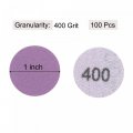 Uxcell 100pcs 1-inch Purple Sanding Discs 400 Grits Hook And Loop Professional Aluminum Oxide Sand Paper Mini Size For Wood