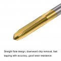 Uxcell Thread Tap Metric M6 X 1 Titanium Coated Cobalt Hss High Speed Steel 3 Straight Flutes Machine Mini Micro Screw