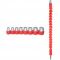 Flexible Drill Bit Extension Kits 9pcs 1 4 Hex Shank Socket Kit Tools With Red Shaft 