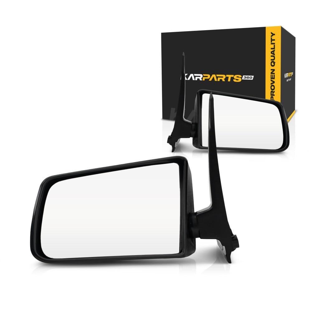 Chevy S-10 Pickup 1990 1991 1992 1993 Door Mirror Pair Manual Non Heated Textured Black Driver And Passenger Side Gm1320128