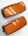 Front Fender Side Marker Reflector Amber Lens Set For Bmw E3 E9 E10 2002 1602 Ti Tii 0cs 2002ti 3 0si Includes Aluminum Bezel 