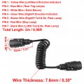 X Autohaux 2m 6 56ft 7pin Trailer Light Board Extension Cable With Wiring Plug Socket Connector Cord 7 Way Round For Rv Truck