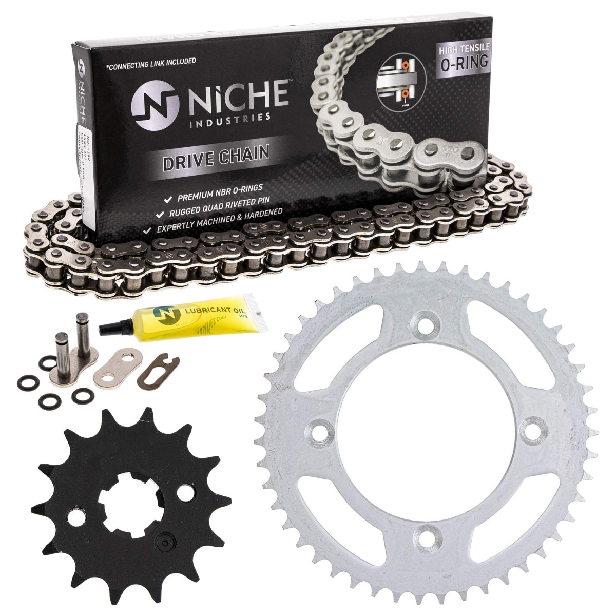Niche Drive Sprocket Chain Combo For Suzuki Rm85 Front 14 Rear 47 Tooth 428v O-ring 122 Links
