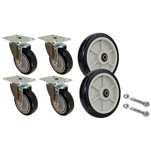 U-boat Platform Truck Replacement Caster Wheel Kit With Easy Rolling Ball Bearings Hardware