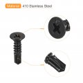 Uxcell St4 8x16mm Sheet Metal Screws 100pcs Black Oxide Zinc Plating Flat Head Phillips Drive Self Drilling
