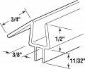 Slide-co 194455 3 8-inch Glass Door Bottom Seal With Clear 36-inch Fits Frameless