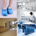 Yueton 100pcs Non-slip Foot Cover Disposable Boot Waterproof Shoes Elastic Cover Portable Outdoor Covers Pe Plastic Indoor