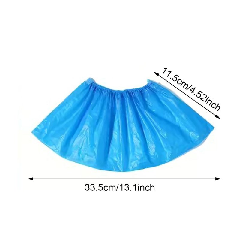 Yueton 100pcs Non-slip Foot Cover Disposable Boot Waterproof Shoes Elastic Cover Portable Outdoor Covers Pe Plastic Indoor