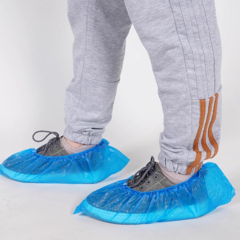 Yueton 100pcs Non-slip Foot Cover Disposable Boot Waterproof Shoes Elastic Cover Portable Outdoor Covers Pe Plastic Indoor
