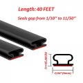 Self Adhesive Rubber D Shape Door Weather Stripping Seal Strip Frame Window Insulation For Large Gaps 40ft Black