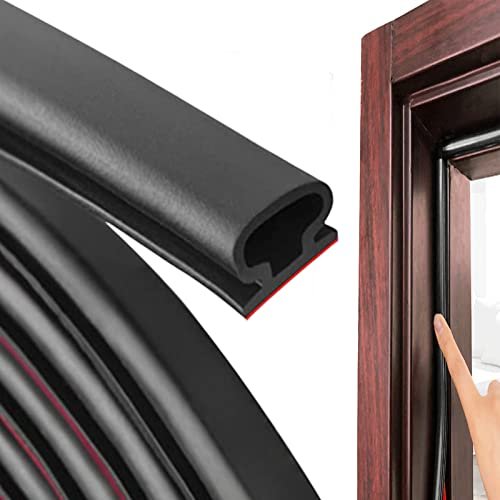 Self Adhesive Rubber D Shape Door Weather Stripping Seal Strip Frame Window Insulation For Large Gaps 40ft Black