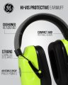 Ge Protective Hi-vis Earmuff For Noise Reduction Nrr 27db Hearing Protection Adjustable Sound Proof Earmuffs Work Industrial