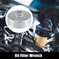 X Autohaux 74mm 14 Flutes Car Oil Filter Wrench Socket Housing Cap Remover Tools For Mercedes Benz Audi Vw Mazda Silver Tone