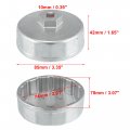 X Autohaux 74mm 14 Flutes Car Oil Filter Wrench Socket Housing Cap Remover Tools For Mercedes Benz Audi Vw Mazda Silver Tone