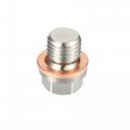 X Autohaux 4 Set M12x1 5 Car Engine Oil Drain Plug With Washer 1239970430 For Mercedes-benz Cls 2005-2010 Steel Silver Tone