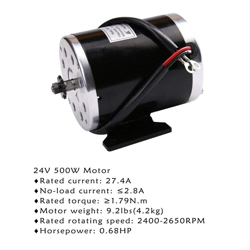 24v 500w Brush Electric Motor For Go Kart Scooter E Bike 2500 Rpm 0 68hp Brushed With 11 Tooth Sprocket 25h Chain Atv Moped