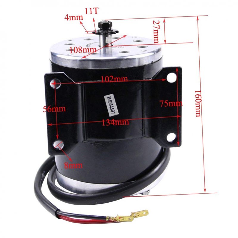 24v 500w Brush Electric Motor For Go Kart Scooter E Bike 2500 Rpm 0 68hp Brushed With 11 Tooth Sprocket 25h Chain Atv Moped