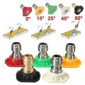 Dtacke 5pcs Various Degrees Washer Spray Nozzles Tips Quick Connect High Pressure Nozzle Set