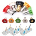 Dtacke 5pcs Various Degrees Washer Spray Nozzles Tips Quick Connect High Pressure Nozzle Set