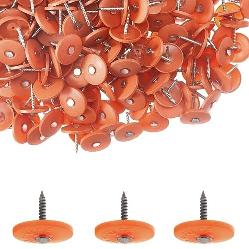 Round Plastic Cap Nail 1 Inch Roofing Nails Galvanized Tar Paper For House Wrap Fastening Foam Board Felt Insulation Film 100