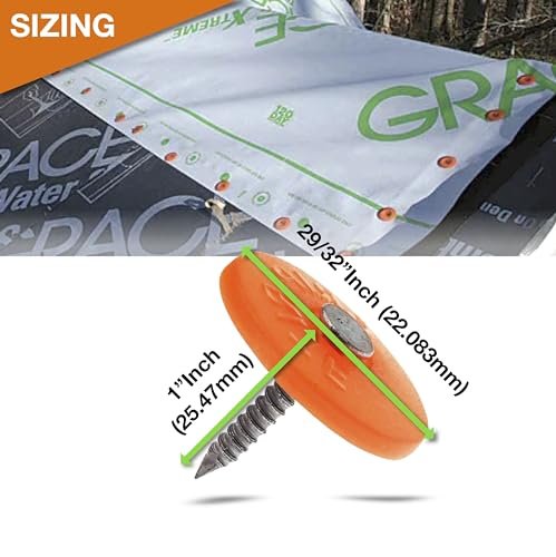 Round Plastic Cap Nail 1 Inch Roofing Nails Galvanized Tar Paper For House Wrap Fastening Foam Board Felt Insulation Film 100