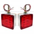 Niuparts 4x4 Dual Face Red Amber 39 Diodes Led Pedestal Fender Light Single Stud Driver Passenger Side Fit Kenworth Peterbilt