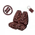 Multi B A Set Of 2 Universal Fit Animal Print High Back Bucket Seat Covers Wheel Cover Shoulder Pads And 1 Key Fob Zebra Pink 
